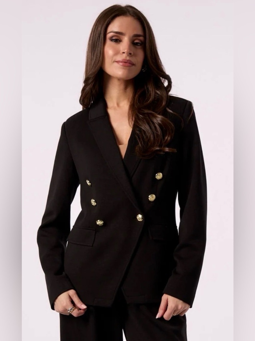 Blue Revival Helen Double Breasted Blazer With Hoodie Insert in Cream Size Large